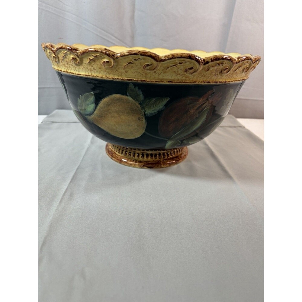 Certified International Raymond Waites Pompeii 12" footed Pedestal Bowl EUC